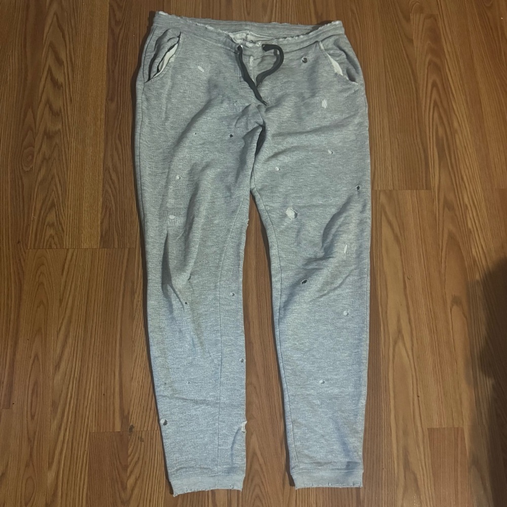 Zoe Karssen Distressed Gray Jogger Pants Designer Quiet Luxury‎ Sporty Size S